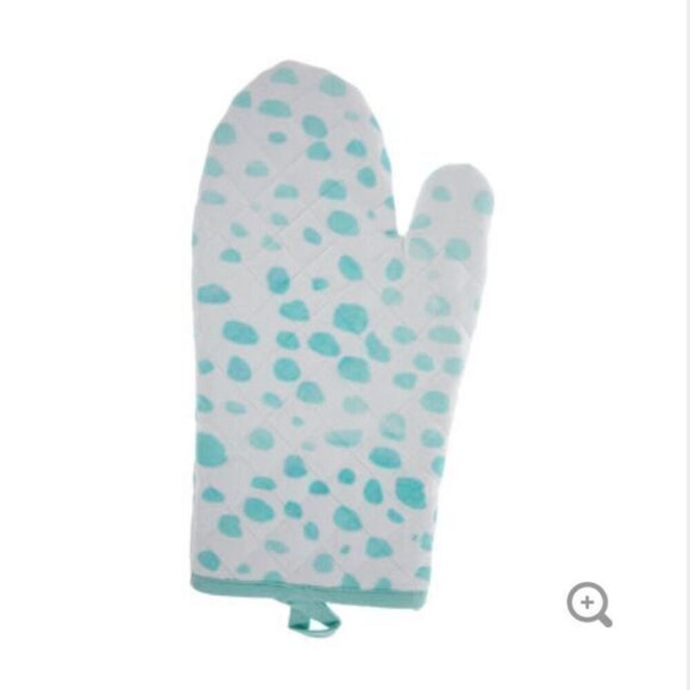 NWT‎ Aqua Spotted Oven Mitt